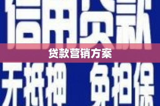 柳河贷款营销方案
