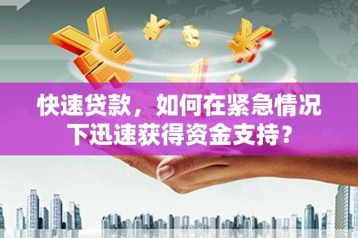 柳河快速贷款，如何在紧急情况下迅速获得资金支持？