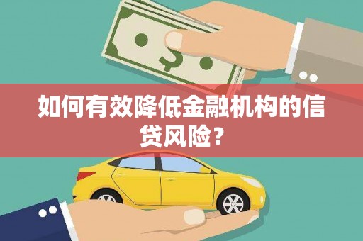 柳河如何有效降低金融机构的信贷风险？
