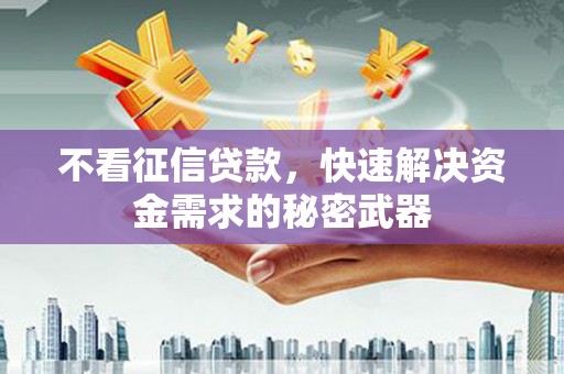 柳河不看征信贷款，快速解决资金需求的秘密武器