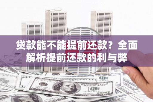 柳河贷款能不能提前还款？全面解析提前还款的利与弊