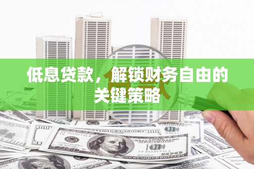 柳河低息贷款，解锁财务自由的关键策略