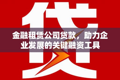柳河金融租赁公司贷款，助力企业发展的关键融资工具