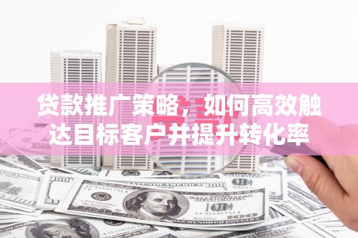 柳河贷款推广策略，如何高效触达目标客户并提升转化率