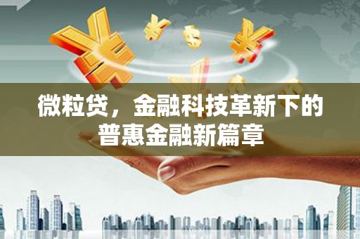 柳河微粒贷，金融科技革新下的普惠金融新篇章