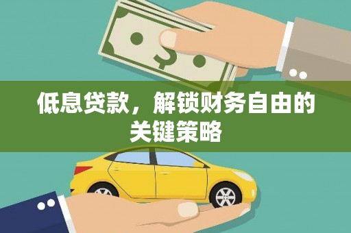 柳河低息贷款，解锁财务自由的关键策略