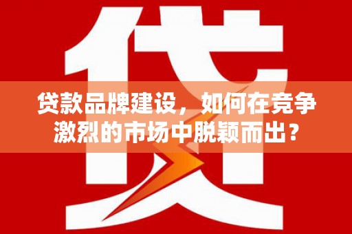 柳河贷款品牌建设，如何在竞争激烈的市场中脱颖而出？