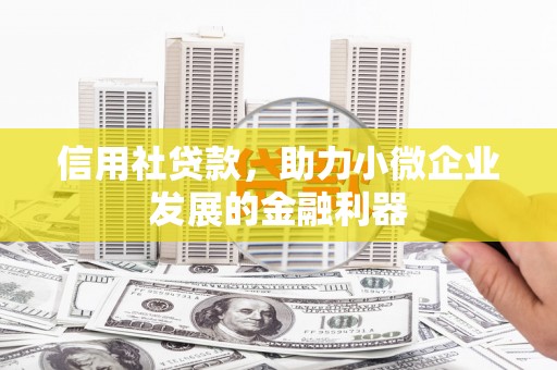 柳河信用社贷款，助力小微企业发展的金融利器