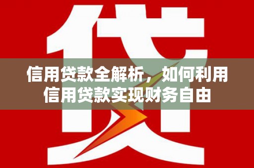 柳河信用贷款全解析，如何利用信用贷款实现财务自由